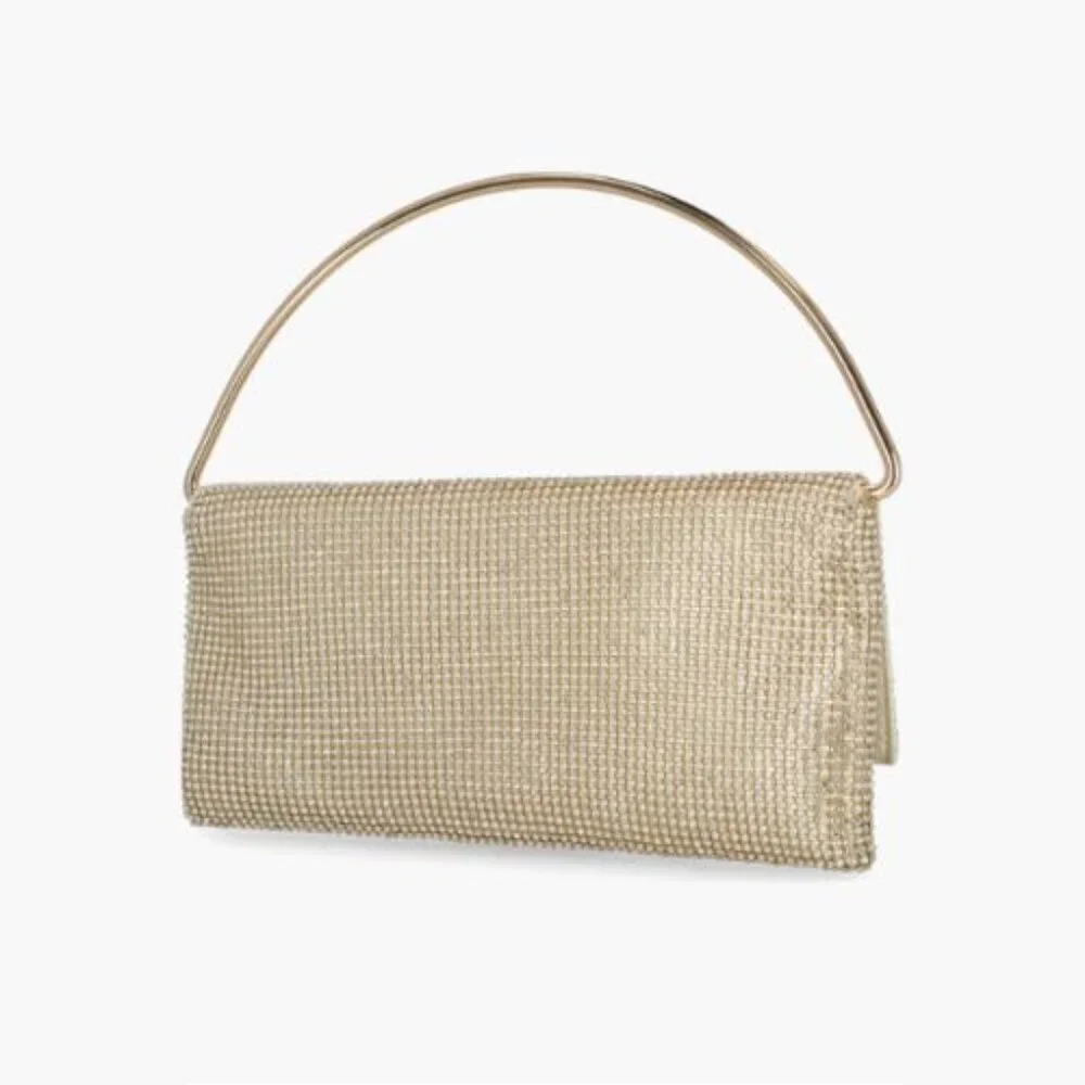 Jessica McClintock Gold Isa Crystal Clutch Bag 51699